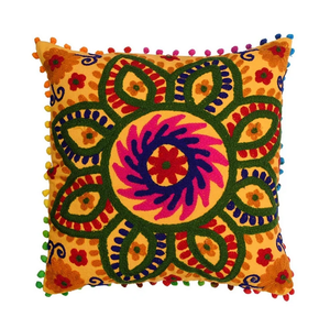 Wholesale Trending Indian Embroidered Hand Work Suzani Cushion <b>Cover</b> <b>Throw</b> Ethnic Boho Hippie Decorative Pillow Cases - Product Image 3