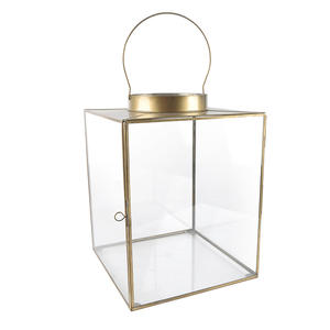 Antique Brass Finish Glass Metal <b>Lantern</b> Vintage Decorative <b>Candle</b> <b>Holder</b> for Indoor Outdoor Home Decor Wedding CenterpieceEvent - Product Image 5