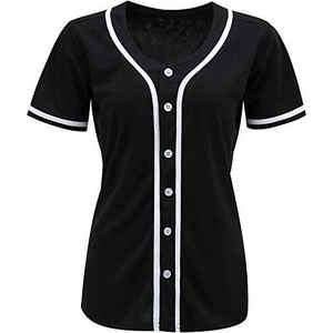 Jersey de béisbol con botones Hip Hop negro sólido personalizado para mujer al por mayor proveedor de camisetas de béisbol \ Softball de Pakistán - Product Image 4