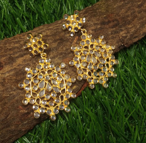 Boucles d'oreilles fantaisie en argent 925 plaqué or avec zircon CZ, faites à la main, bijoux pour femmes pour anniversaire, fiançailles, fête, tenue de soirée - Product Image 6