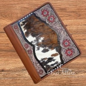Hand Tooled Leather Dairy Cowhide Fur Leather Zipper Lock Journals Boho Traditional Vintage Leather Lock Diary Travel Journal - Product Image 1