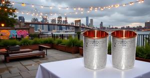 Tasse en métal de bière de cuivre d'acier inoxydable argenté de haute qualité pour des tasses de Julep de menthe de barre en gros - Product Image 4