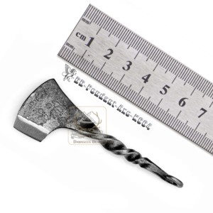 Accesorios Medievales DD-Pendant-Axe-K904, Colgante de Martillo de Thor Forjado a Mano en Acero al Carbono de Damasco - Product Image 1