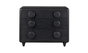 Armoire commode moderne de luxe en bois massif sculpté à la main buffet noir pour salon, bureau ou bar - Product Image 2