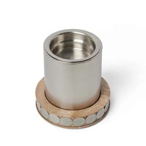 Distributeur Bakhoor Premium de haute qualité de style de luxe nouveau design en métal plaqué argent Base en bois porte-encens Bakhoor brûleur - Product Image 1