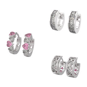 Customized Sterling <b>Silver</b> Rhodium & Gold Plated Zircon Earrings for Women & Children-Wedding & Party Gift - Product Image 4