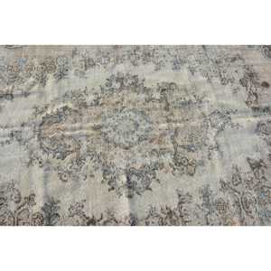 5.1x8.4 ft Turkish Vintage Rug, Large Rug, <b>Brown</b> Blue Plants & trees <b>Wool</b> Rug - Product Image 5