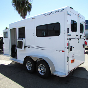 Affordable 4 Horse Slant Load <b>Trailers</b>| Livestock <b>Trailer</b>| Livestock Transport Semi <b>Trailer</b> for Cattle Sheep Pig Farm Use - Product Image 3