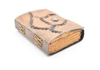 Cahier de notes en cuir véritable Journal d'Halloween Décorations Hocus Pocus Livre de sorts Décor Vintage Cahier de notes en cuir