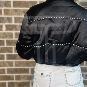 Veste matelassée à strass de style universitaire pour hommes Taille, logo et design personnalisés Vestes matelassées pour veste universitaire de la saison d'hiver - Product Image 5