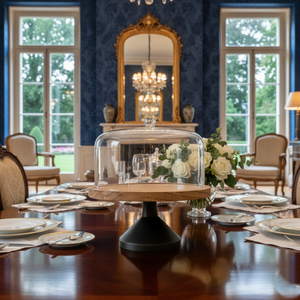 Meilleur prix, support à gâteau moderne en bois et en verre, glamour, fait à la main, avec piédestal décoratif, dôme de présentation de desserts - Product Image 4