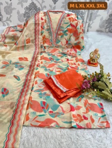 Nueva llegada Venta caliente Jarna Silk con trabajo hecho a mano Kurti Pant y Dupatta Fabricante Mayorista de Surat a la tarifa más baja - Product Image 2