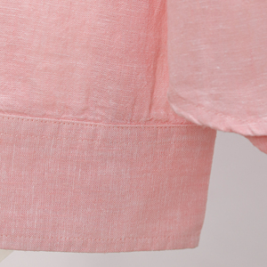 เสื้อเชิ้ตแขนยาวผู้ชายสีชมพูพาสเทลคุณภาพสูง ผ้าฝ้าย ใส่สบายสำหรับฤดูร้อน พร้อมบริการติดป้ายแบรนด์หรือรับผลิตแบบ OEM - Product Image 6