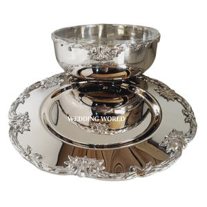 Bol à chocolat en acier inoxydable poli miroir Forme ronde Bol sucré nickelé Décoration Ramadan Bol à chocolat de table - Product Image 3