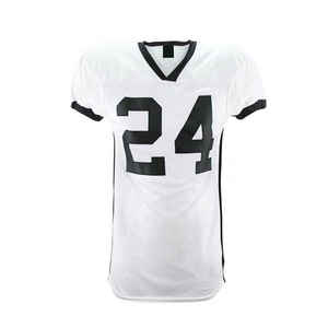 Custom White American Football Jersey and Pink <b>Padded</b> Pants Set Tackle Twill Number V Neck Team Uniform - Product Image 2