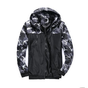 Hommes Casual Plus Size Camouflage Print Color Matching Zipper Long Sleeve Coats Hoodies Bomber Jacket - Product Image 4
