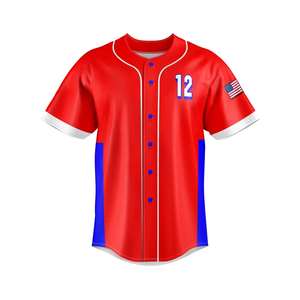 Maillot de baseball court unisexe de haute qualité, uniformes de football pour jeunes, logo personnalisé, prix abordable, motif vierge, chemise de baseball pour hommes - Product Image 1