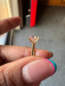 Anillo de Compromiso Solitario con Diamante Rosa Cultivado en Laboratorio, Corte Radiante, Certificado por IGI, para Mujer, en Oro de 14k, Anillo de Boda con Diamante de Fantasía, Regalo - Product Image 2