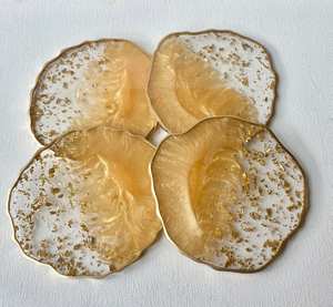 Flower Epoxy Resin <b>Coasters</b> <b>with</b> <b>Holder</b> <b>Set</b> Molds Custom Logo UV Printing Durable Wedding Favors & Bridal Party Gifts - Product Image 1