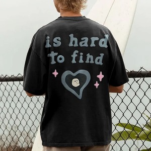 เสื้อยืดแฟชั่นไฮสตรีทโอเวอร์ไซส์สำหรับผู้ชายและผู้หญิงทรงบ็อกซี่ฟิตพิมพ์ลายพัฟสไตล์ฮิปฮอป - Product Image 2