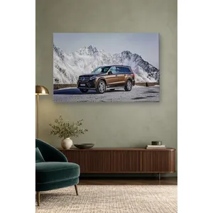 Impression sur toile de Fida Brown sur un Mercedes GLS devant des pics enneigés - Product Image 3