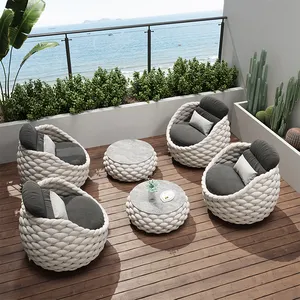 Fulin Hot Sell Black Natural Weaving Rattan Fabric Garden Smart Outdoor Couch Sofa Round Osier Set Corner