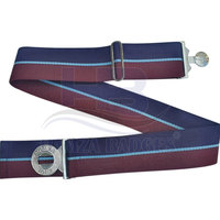 Ceinture d'uniforme réglable en polyester, coton et nylon, robuste, personnalisée, motif rayé élégant, tissu de qualité supérieure, boucle antidérapante