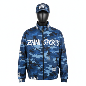 Premium Softshell <b>Jacket</b> Water Resistant Breathable Blue <b>Camo</b> Design Custom Logo Heat Transfer Printing softshell <b>Jacket</b> for <b>man</b> - Product Image 5