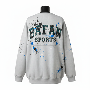 Women Fleece <b>Sweatshirt</b> Warm Fabric <b>Grey</b> Color Screen Print Custom Logo Embroidery Patch Trendy Fit Women breathable <b>Sweatshirts</b> - Product Image 2