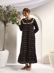 Camisón Victoriano de Algodón para Mujer, Camisón con Estampado Floral - Product Image 4