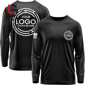 Grey Custom Print Logo Men's Casual Full Long Sleeve T-Shirt 100% Organic Cotton Jersey Bamboo Spandex 150 Grams <b>Fabric</b> Weight - Product Image 3
