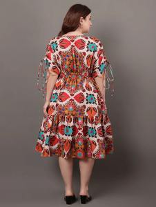 Vestido corto indio de algodón hecho a mano personalizado novia boda estampado floral regalo de luna de miel Vestido Mujer elegante vestido de fiesta - Product Image 2