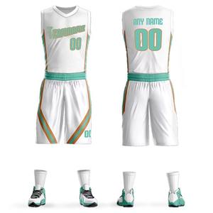 2024 uniforme de basket-ball avec logo personnalisé 100% polyester vêtements de sport à séchage rapide imprimé nom de l'équipe sur l'uniforme - Product Image 4