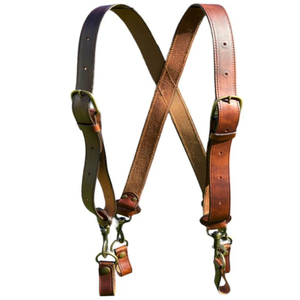 Bretelles en cuir faites main sur mesure avec boucle vintage, support de vêtement en cuir pleine fleur fait main - Product Image 1