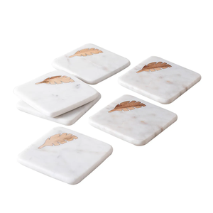 ที่รองแก้วทองเหลืองหินอ่อนธรรมชาติสีทองทำด้วยมือสุดหรูสำหรับทองเหลืองรูปหัวใจดีไซน์หรูหรา - Product Image 4