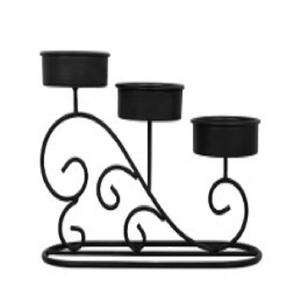 Bougeoir au design unique en métal noir Nouveau bougeoir pilier moderne à la mode Bougeoir en métal fait à la main en gros - Product Image 1