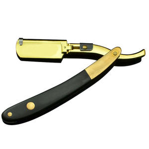 Maquinillas de afeitar de peluquero con mango de madera de acero inoxidable - Product Image 1