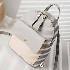 Mochila de Hombro de Piel Sintética de Dos Colores, Estilo Moderno, para Niñas, para la Escuela y Viajes, con Cierre, Suave - Product Image 6