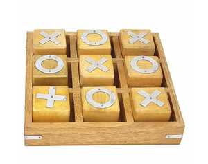 Vente en gros Mini coffret cadeau en bois et laiton Tic Tac Toe | Jeu de puzzle de stratégie en vrac pour les cadeaux d'entreprise Jeu de Tic Tac Toe en bois - Product Image 4