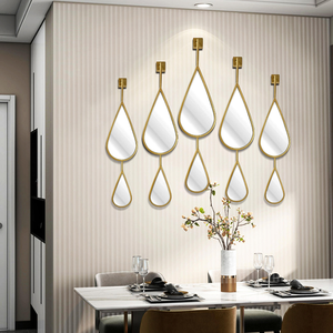 Gran oro grande arco largo cuerpo de longitud completa decoración de pared vestidor piso de pie sala de estar espejo - Product Image 3