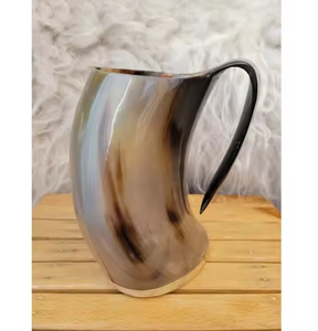 Taza de Cuerno de Búfalo de Forma Natural Hecha a Mano, Ecológica y de Alta Calidad para Café y Cerveza, por Crescent Crafts - Product Image 3