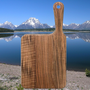 Tabla de Cortar de Cocina de Madera de Teca Premium Hecha a Mano de Lujo con Incrustaciones de Esmalte Ecológica para Preparación de Alimentos y Frutas - Product Image 1