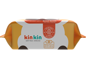 ผ้าเช็ดทำความสะอาดเด็ก OEM KinKin 80 ชิ้น ผลิตจากผ้าไม่ถักทอ เนื้อเรยอนสูง ทำความสะอาดผิว กลิ่นชาเขียว ฝาพลาสติก ผลิตในเวียดนาม - Product Image 3