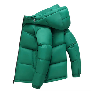 เสื้อแจ็คเก็ตพัฟเฟอร์บุขนเป็ดสำหรับผู้ชาย แฟชั่นฤดูหนาว อุ่นสบาย คุณภาพสูง กันลม มีฮู้ด คอตั้ง น้ำหนักเบา - Product Image 6