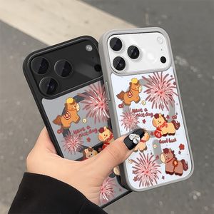 Coque de téléphone magnétique en TPU souple avec motif cheval de dessin animé et fleurs blanches, unisexe, pour iPhone 11 à 17 Pro Max - Product Image 1