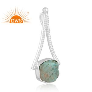 จี้พลอยสีเทอร์ควอยซ์ธรรมชาติจี้เงินแท้ปรับแต่งได้ตามต้องการ - Product Image 2