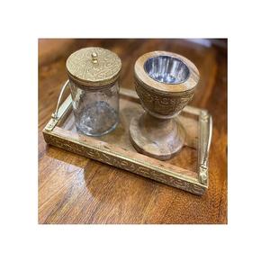 Brûleur Mabkhar en bois de nouvelle conception avec plateau et boîte en acrylique ensemble de brûleurs d'encens de qualité supérieure pour fournisseur en gros - Product Image 1