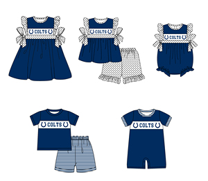 Ensemble Sportif Garçon Bébé : Haut Bleu Marine à Blocs de Couleurs et Short Rayé – Tenue Décontractée d'Été, Design Personnalisé - Product Image 5