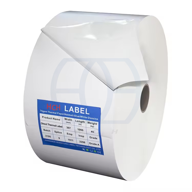 Raw Material Label Waterproof Self Adhesive White Paper 2000meters Label Sticker Jumbo Roll White PP