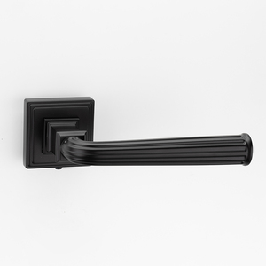 Manija <span class=keywords><strong>de</strong></span> <span class=keywords><strong>Puerta</strong></span> Art Deco con Diseño Escalonado y Roseta Cuadrada <span class=keywords><strong>de</strong></span> Aleación <span class=keywords><strong>de</strong></span> Zinc, Herraje Interior para Dormitorio, Baño, Oficina, Hotel y Hogar - Product Image 2